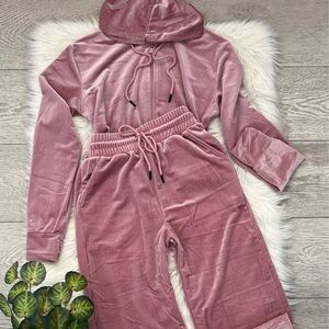 Women's Pink Velour Jumpsuit